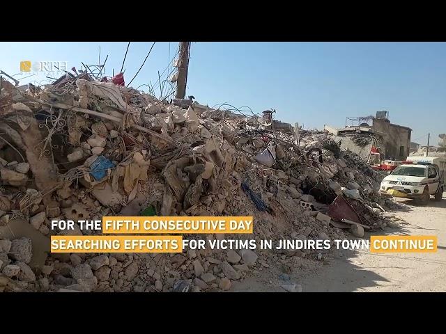 Searching efforts for survivors, victims in Jindires, NW Syria, continue