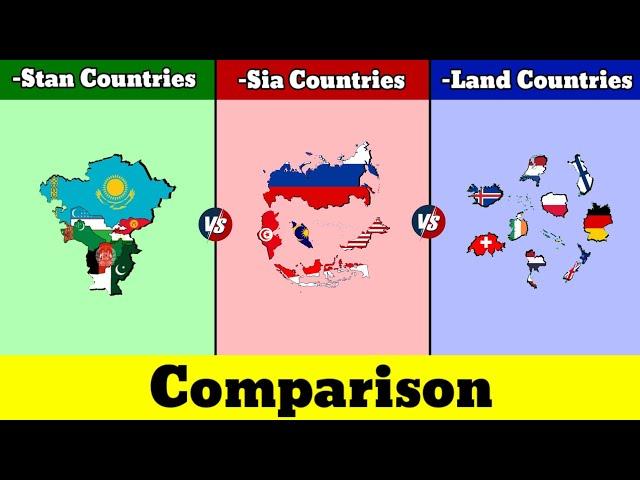 Stan Countries vs Sia Countries vs Land Countries | Comparison | Stan vs Sia vs Land | Data Duck