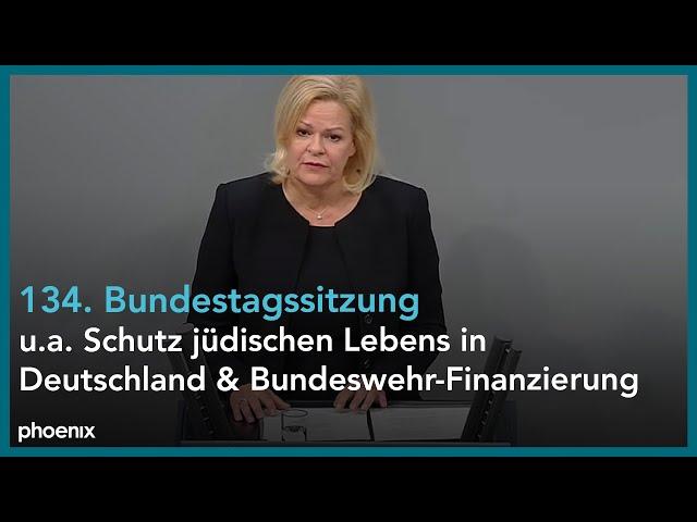 134. Sitzung des Deutschen Bundestags u.a. zum Schutz jüdischen Lebens in Deutschland