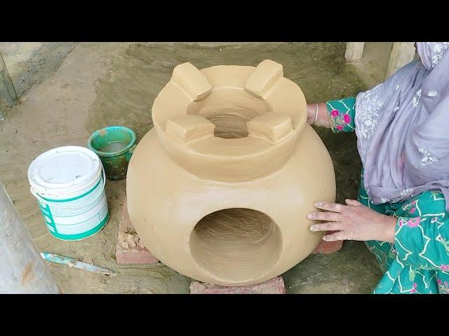 How to make a Beautiful Rural Chulha Design । DIY cooking Solutions। Mud Chulha Construction #viral