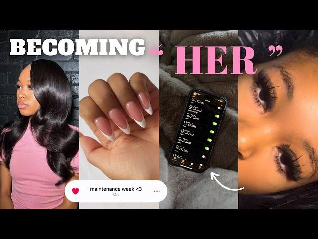 becoming “HER” for 2025 ᥫ᭡. | the ultimate MAINTENANCE WEEK | hair + lashes + nails + solo date