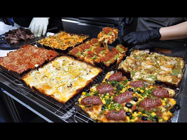 Monthly sales of 1,000,000 dollars?! Detroit pizza with amazing toppings. / Korean street food