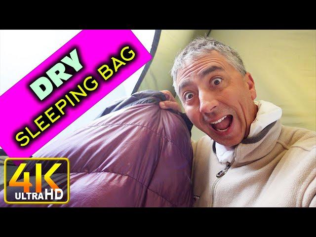 How To Dry Out Sleeping Bag Camping Backpacking (4k UHD)