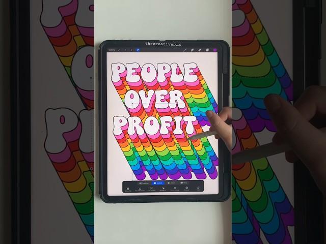 #drawing #lettering #shorts #easy #procreate #ipad #wallpaper #aesthetic #rainbow #love #retro #art