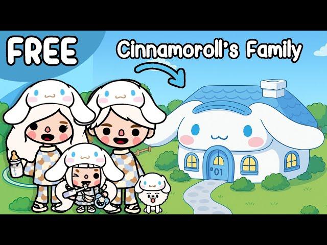 FREE! Cinnamoroll Family House Design 🩵 Toca Boca House Ideas |  Toca Life Story