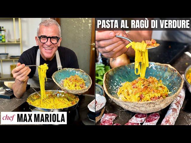 TAGLIATELLE AL RAGÙ DI VERDURE (con Zafferano e Passita) Ricetta di Chef Max Mariola