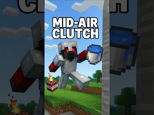 I Grabbed a Water Bucket MID-AIR After TNT Explosion! - #minecraftshorts #minecraft #gaming #clutch