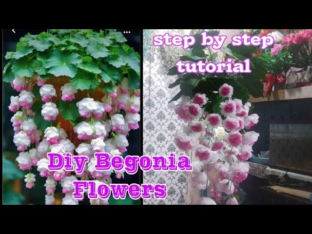 Diy Begonia Flowers | step by step tutorial