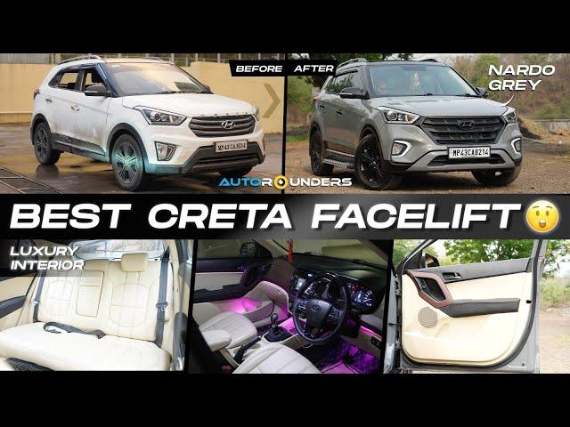 Outstanding Creta facelift | Nardo Grey shade | Interior in Black & Cream theme | Autorounders