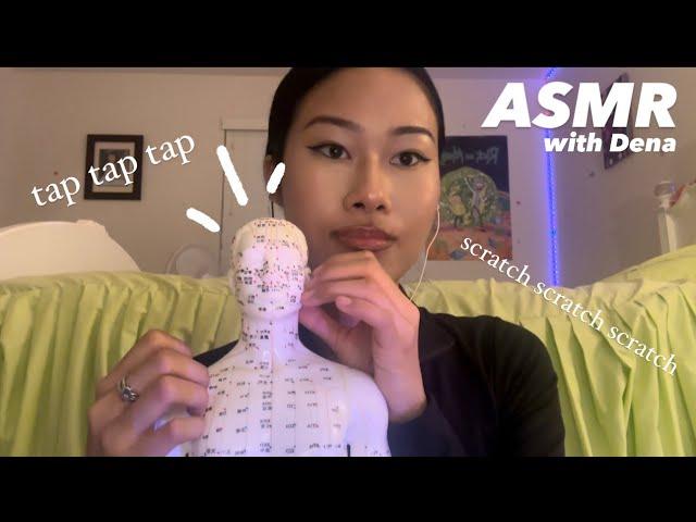 asmr - tapping and scratching massage on acupuncture doll (you) 