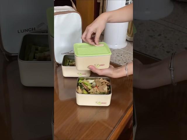 food can be packaged separately without mixing flavors! #lunchbox #insulatedlunchbox