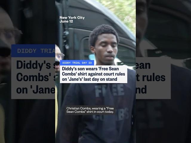 Diddy's son wears 'Free Sean Combs' shirt against court rules on 'Jane's' last day on stand