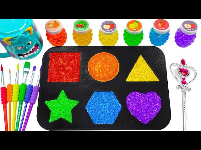 Satisfying Video l How to make Rainbow Baby Pool From Mixing Glitter Slime in Bathtub Cutting ASMR