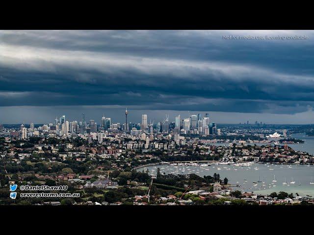 Storm moves over Sydney Australia in early spring