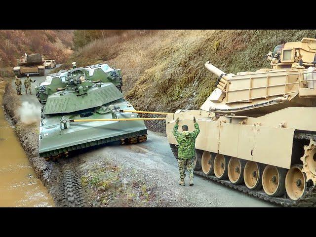 What Happens When US Massive 70 Ton Battle Tank Falls into a Deep Ditch