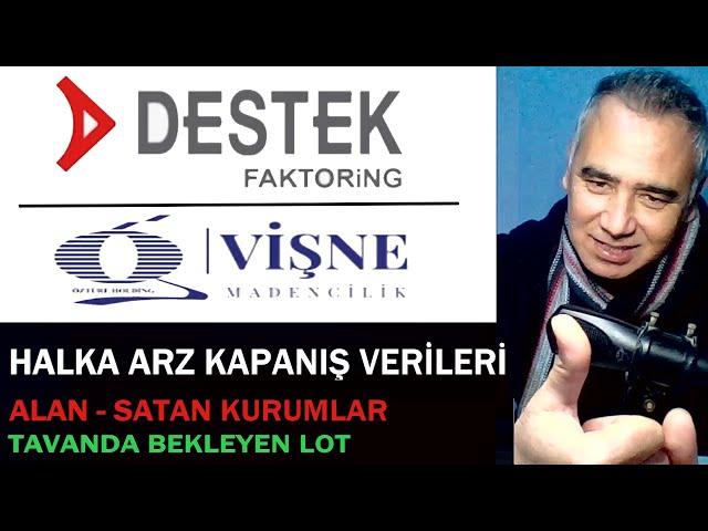 Halka Arz Kapanış Verileri - Destek Finans Faktoring - Vişne Madencilik Kapanış Verileri