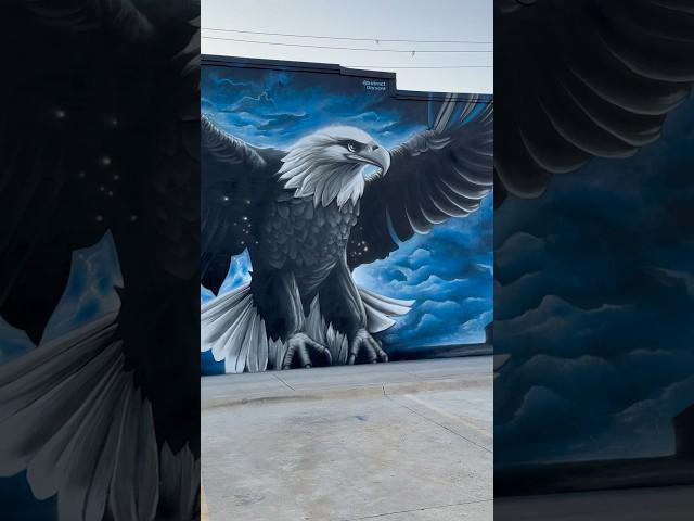 #eagles #train #cityofhearne #mural #aerosolart