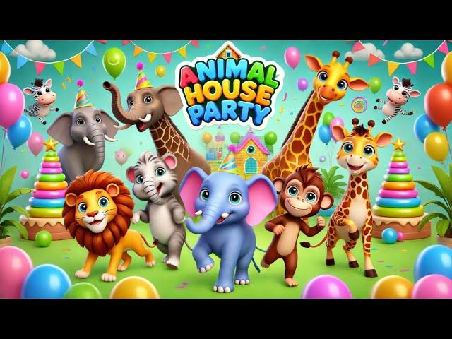  Animal House Party : Fun with Bunny, Elephant, Owl & Squirrel! #rhymesforkids #rhymes #animals