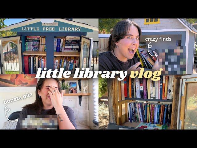 little free library vlog  *book unhaul, hidden gems, & more!*