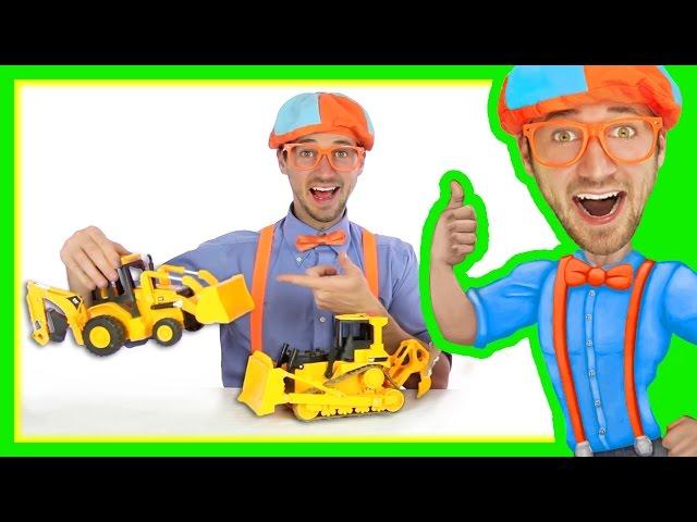 Backhoe Bulldozer for Kids - Construction Toys with Blippi | Learn Letters