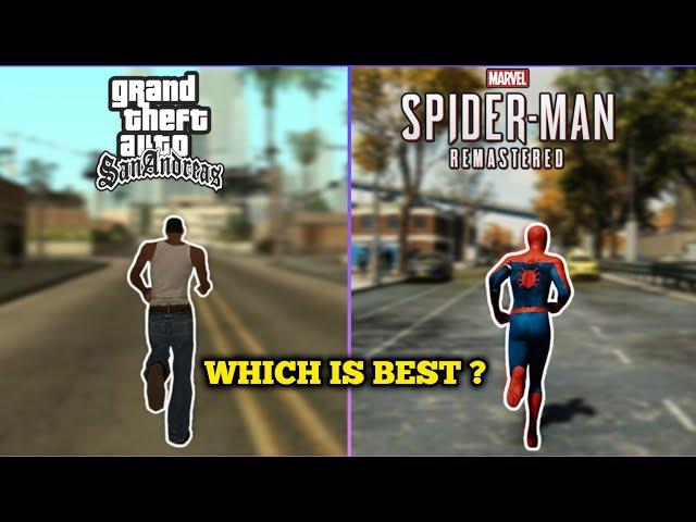 GTA SAN ANDREAS VS SPIDER-MAN REMASTERED DETAILS COMPARISON