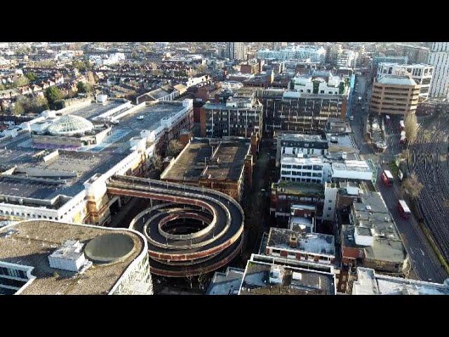 Flying above London's harrow on the hill