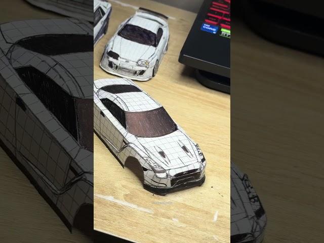 Nissan GTR35 paper car #nissanskyline #nissangtrr35 #papercar #papercraft #fyp #viral