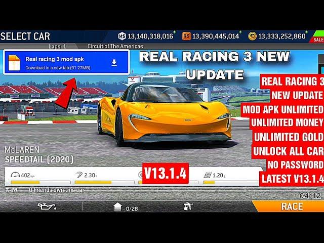 real racing 3 new update v.13.1.4 mod apk unlimited money unlimited gold unlock all
