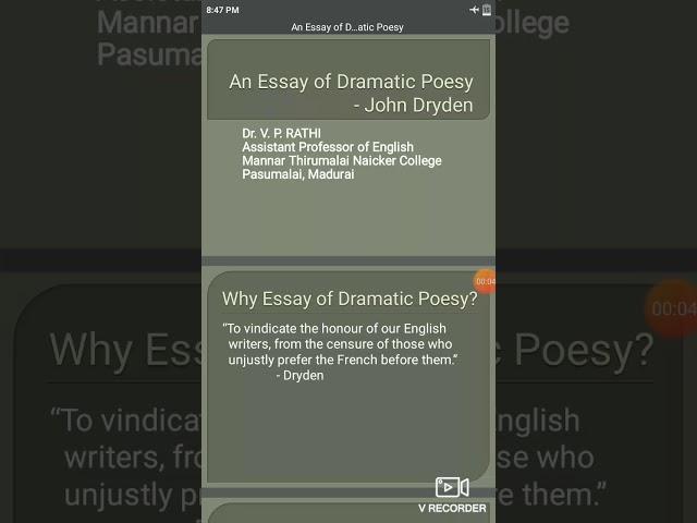 An Essay of Dramatic Poesy - Dryden