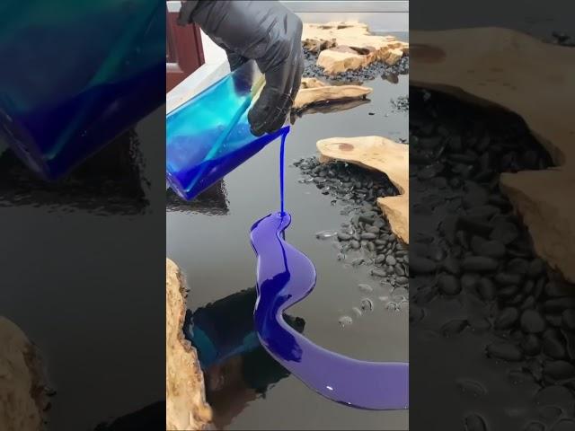 Black Sand Beach Maui | DIY Epoxy resin table | #shorts