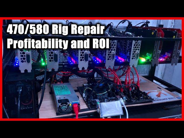 AMD 470/580 Rig Troubleshooting, Profitability and ROI | 208 Mh @ 836 Watts