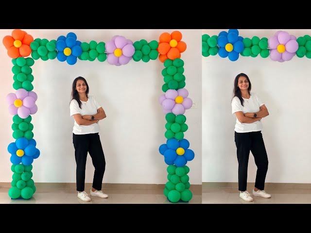 Awsome Garden Theme Birthday Decoration Ideas At Home , Balloon Decoration ,Birthday Backdrop