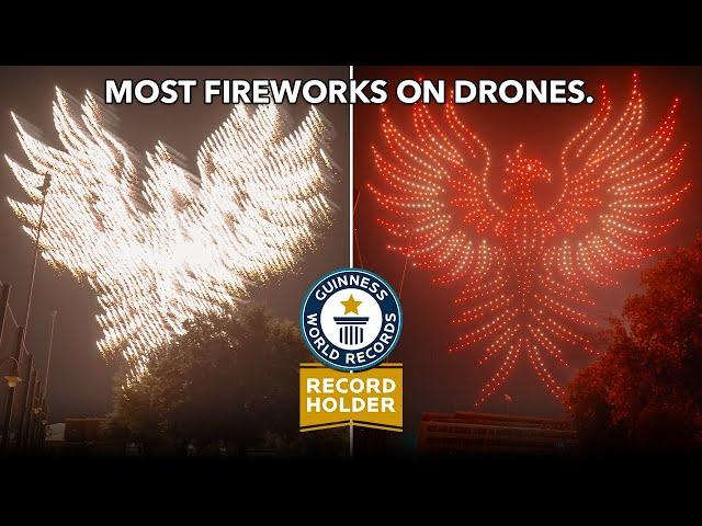 GUINNESS WORLD RECORD for MOST Fireworks on Drones (1,000+ Drones)