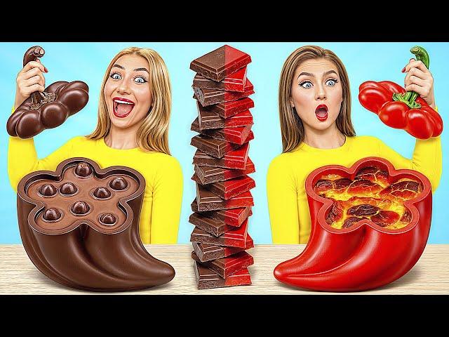 Real Food vs Chocolate Food Challenge | Funny Moments by Super Hyper DO