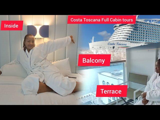 COSTA TOSCANA CABIN/ROOM TOURS -INSIDE OCEANVIEW AND BALCONY