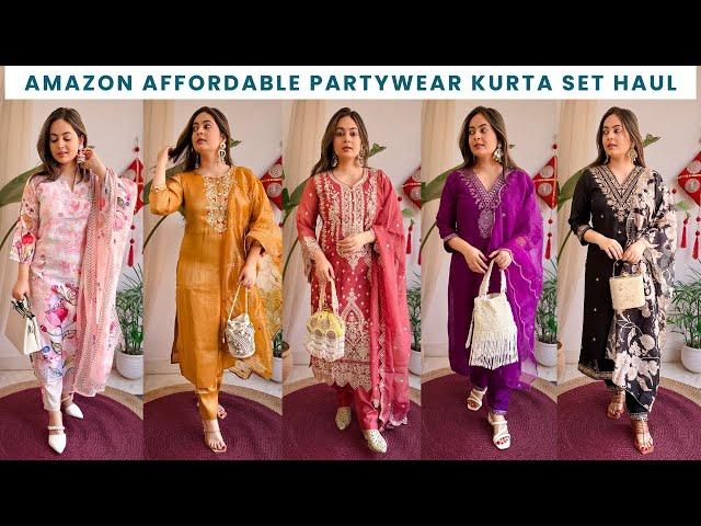 Amazon Affordable Partywear Kurta Set with Dupatta Haul | Designer Wedding Kurta Sets | Mahima Giri