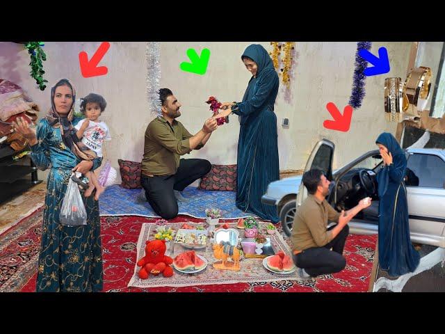 "Agha Kamran's special surprise for Taybeh: a romantic engagement and an incredible car gift!"