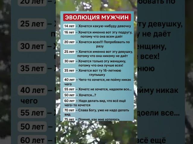 ЭВОЛЮЦИЯ МУЖЧИН: от подростковой страсти до философских размышлений