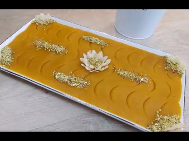 حلوا زعفرانی آرد سفید،فوق العاده خوش عطروطعم ،ساده وآسان با آشپزخانه فریبا  Saffron Halva