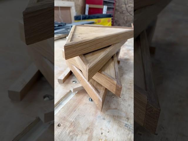 Oak corner shelves with a Rubio finish #joinery #rubiomonocoat #woodworking #satisfying #ytshorts