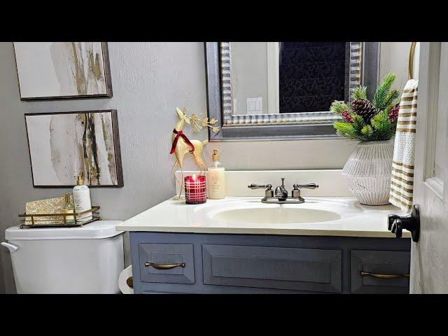 Christmas Decorate With Me | Guest Bathroom Decorating Ideas