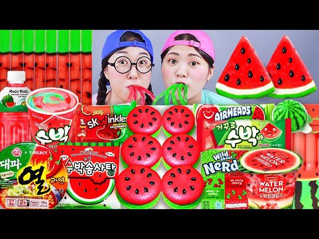 ASMR MUKBANG | 수박 디저트 아이스크림 탕후루 수박젤리 먹방 DESSERT ICE CREAM WATERMELON TANGHULU DONA 도나