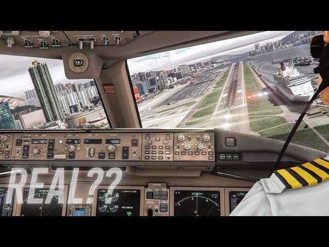 Flight Simulator RTX™ 4090 + ULTRA GRAPHICS MODS - Stormy Kai Tak | MSFS2020 4K