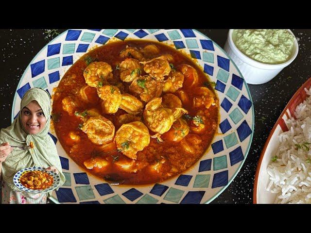 Bade Jhinge Ka Salan With Seafood Speciall chutney with Vlog | झींगे का सालन | Simple Prawn Curry