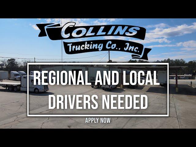 Truck Driver Job Opening with Latest Equipment and Great Pay | Collins Trucking Co.