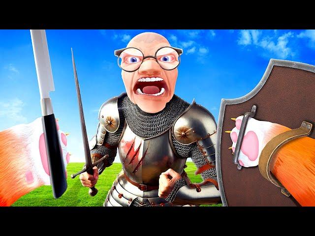 Becoming a KNIGHT to Fight Granny - I Am Cat VR