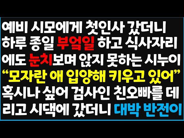 (신청사연) 예비 시모에게 첫인사 갔더니 하루 종일 부엌일 하고 식사자리에도 눈치 보며 앉지 못하는 시누이 " 모자란 애 입양해 키우고 있어" [신청사연][사이다썰][사연라디오]