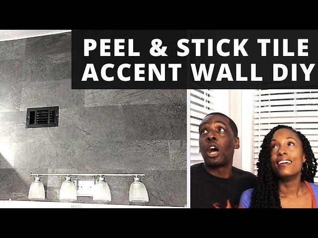 AMAZING PEEL AND STICK Vinyl Tile ACCENT WALL!