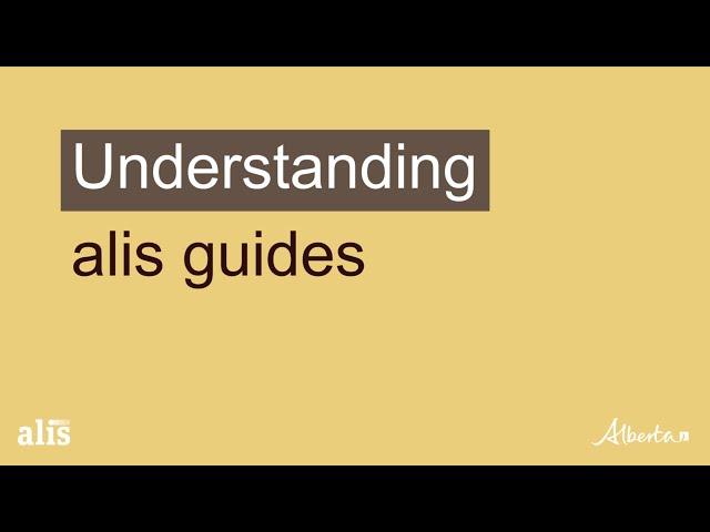 Alis Training - Understanding alis guides