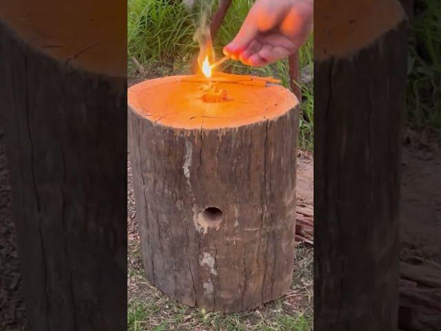 Making a Wooden Rocket Stove #rocketstove #offgrid #bushcraft #fire #ryobination #ryobi